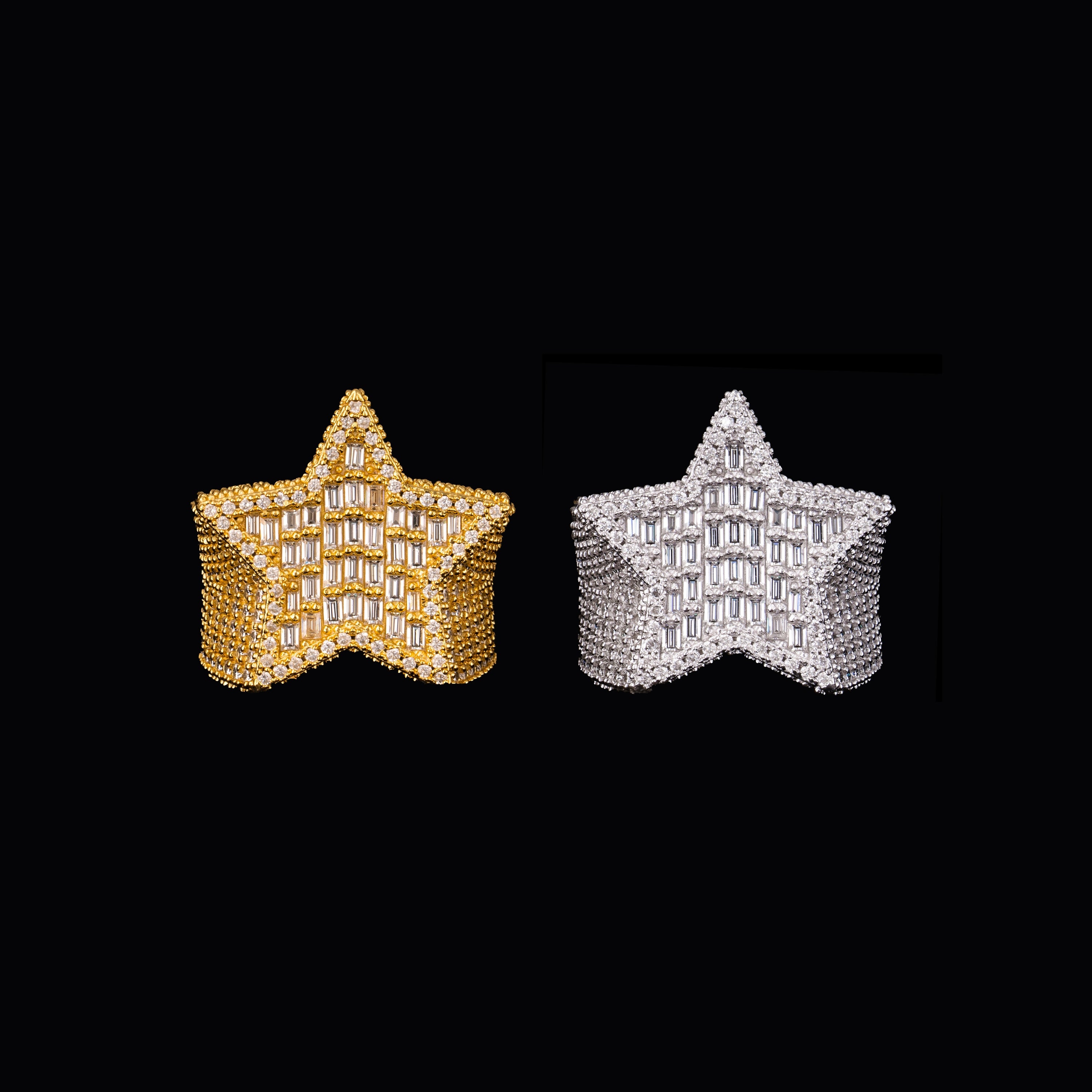 Moissanite Star Niche Baguette Cut Ring by Sommarnox