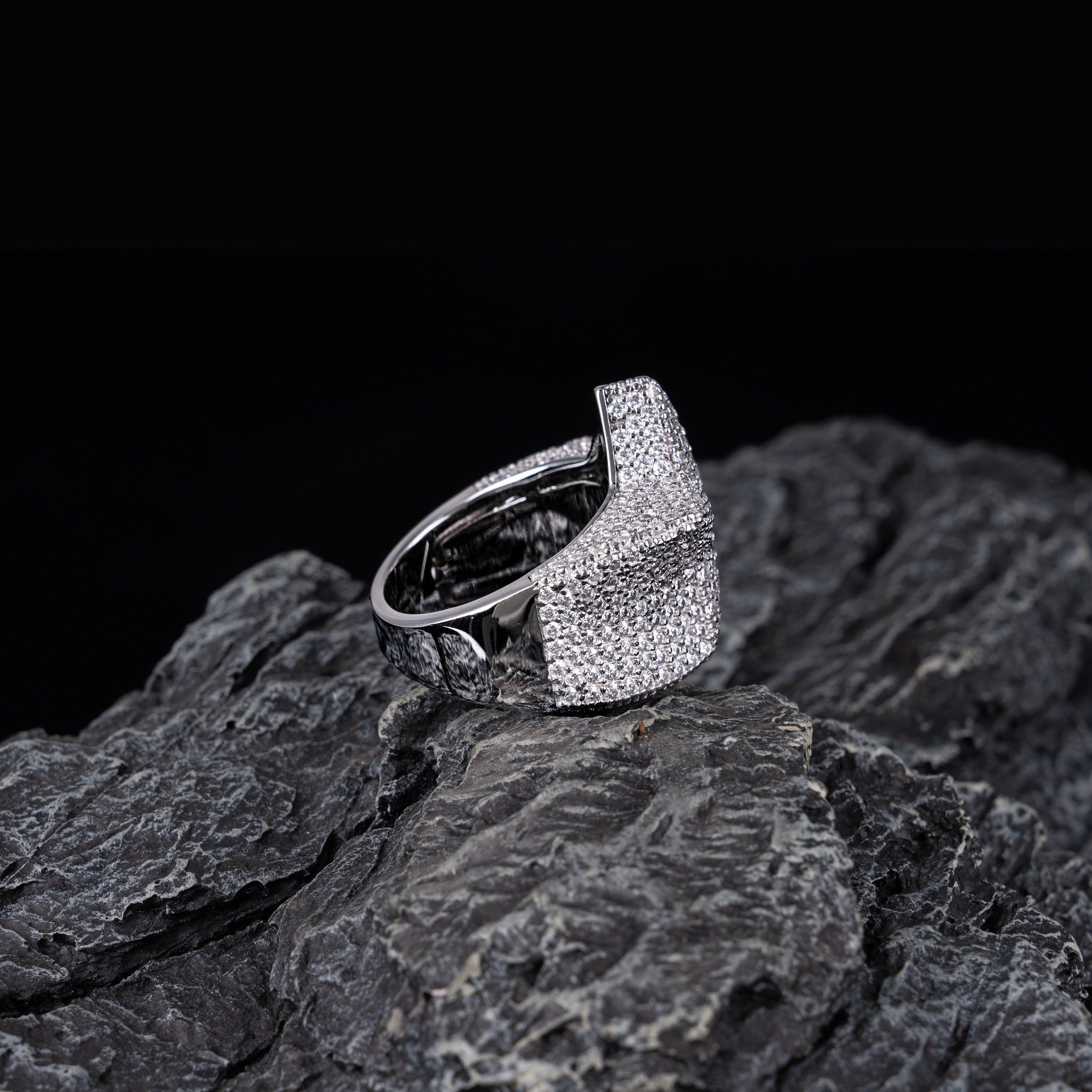 Iced Out Star Moissanite Ring VVS Half Pavé Statement Ring – alternate product view 5