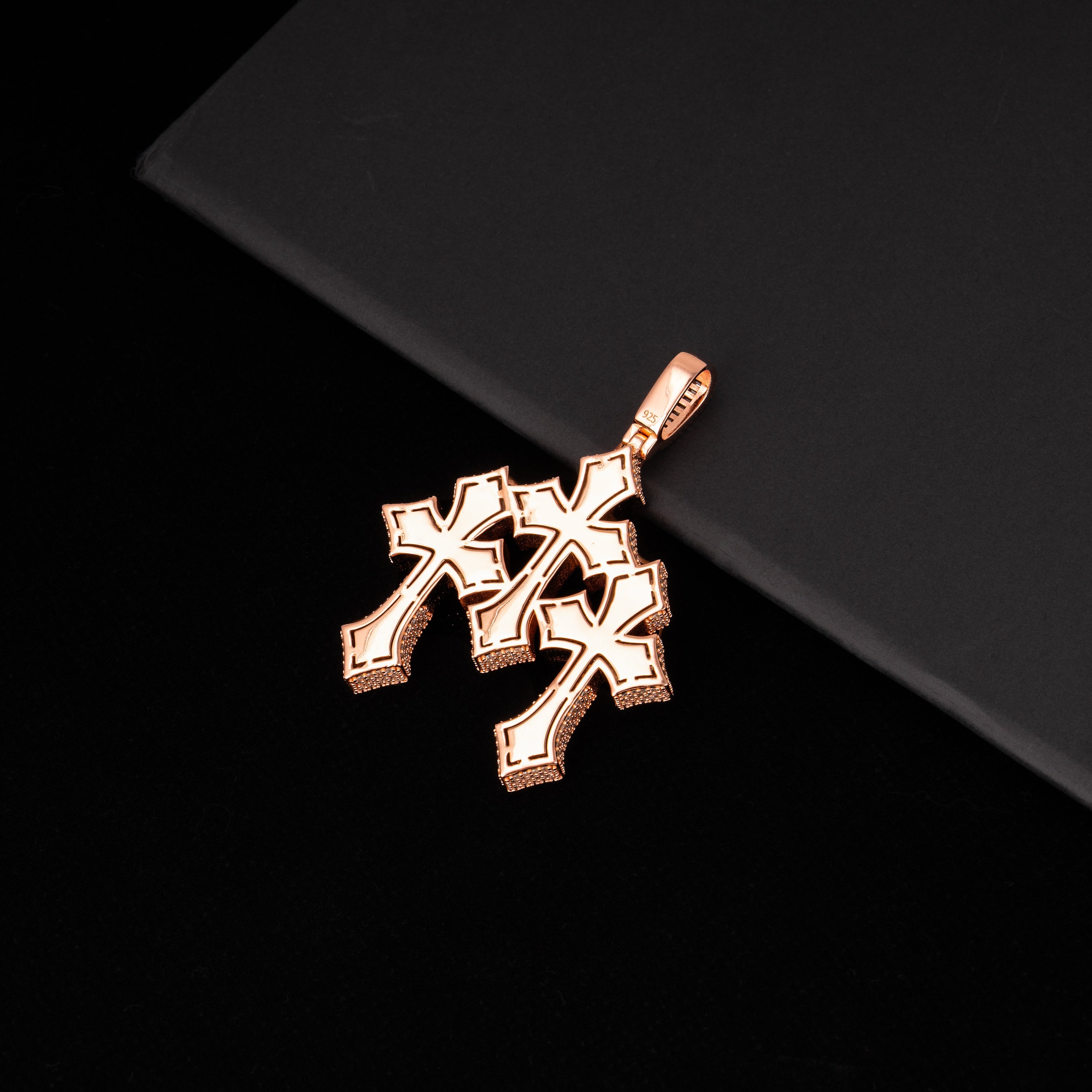 Moissanite Triple Cross Combination Pendant – alternate product view 8
