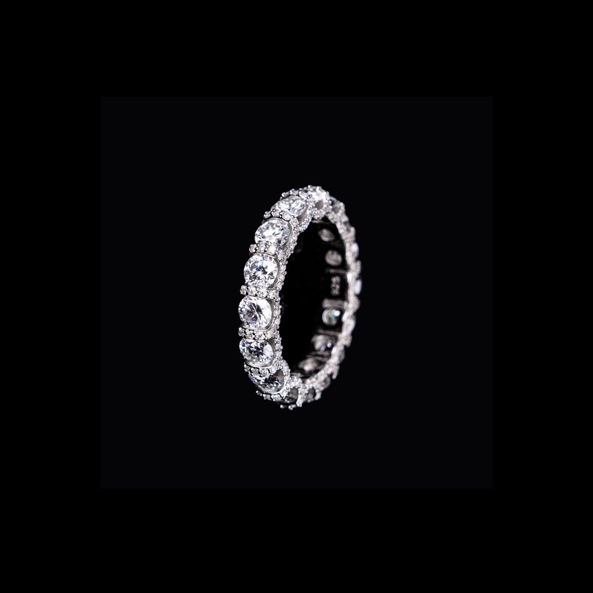 Moissanite Round Cut Full Ice Diamond Ring