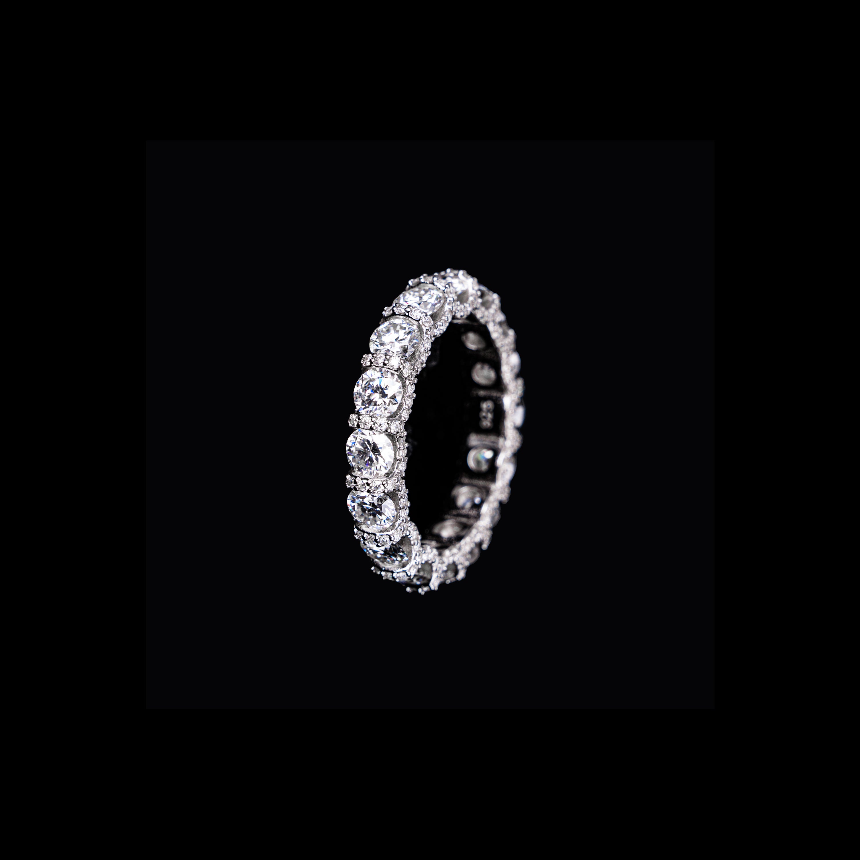 Moissanite Round Cut Full Ice Diamond Ring