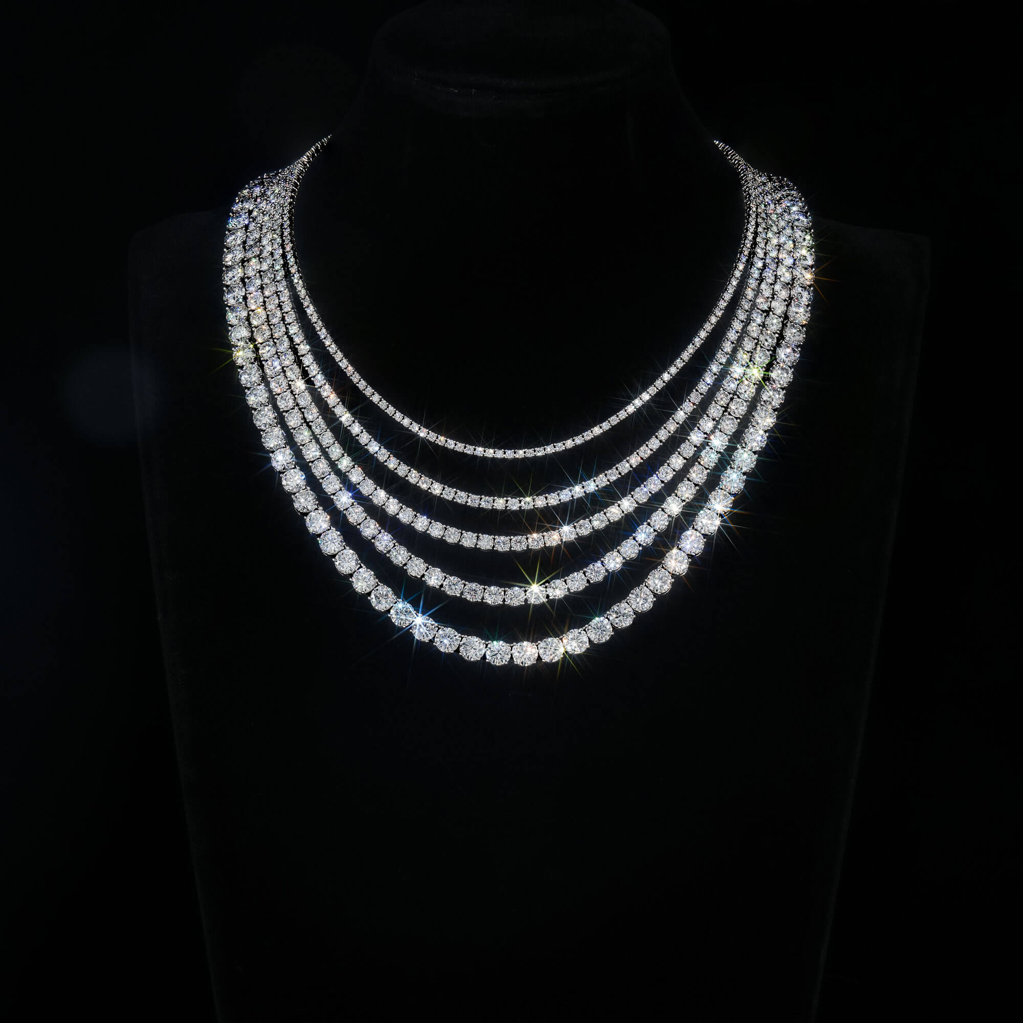 3MM 4MM 5MM 6.5MM Moissanite Tennis Chain Necklace – alternate product view 8