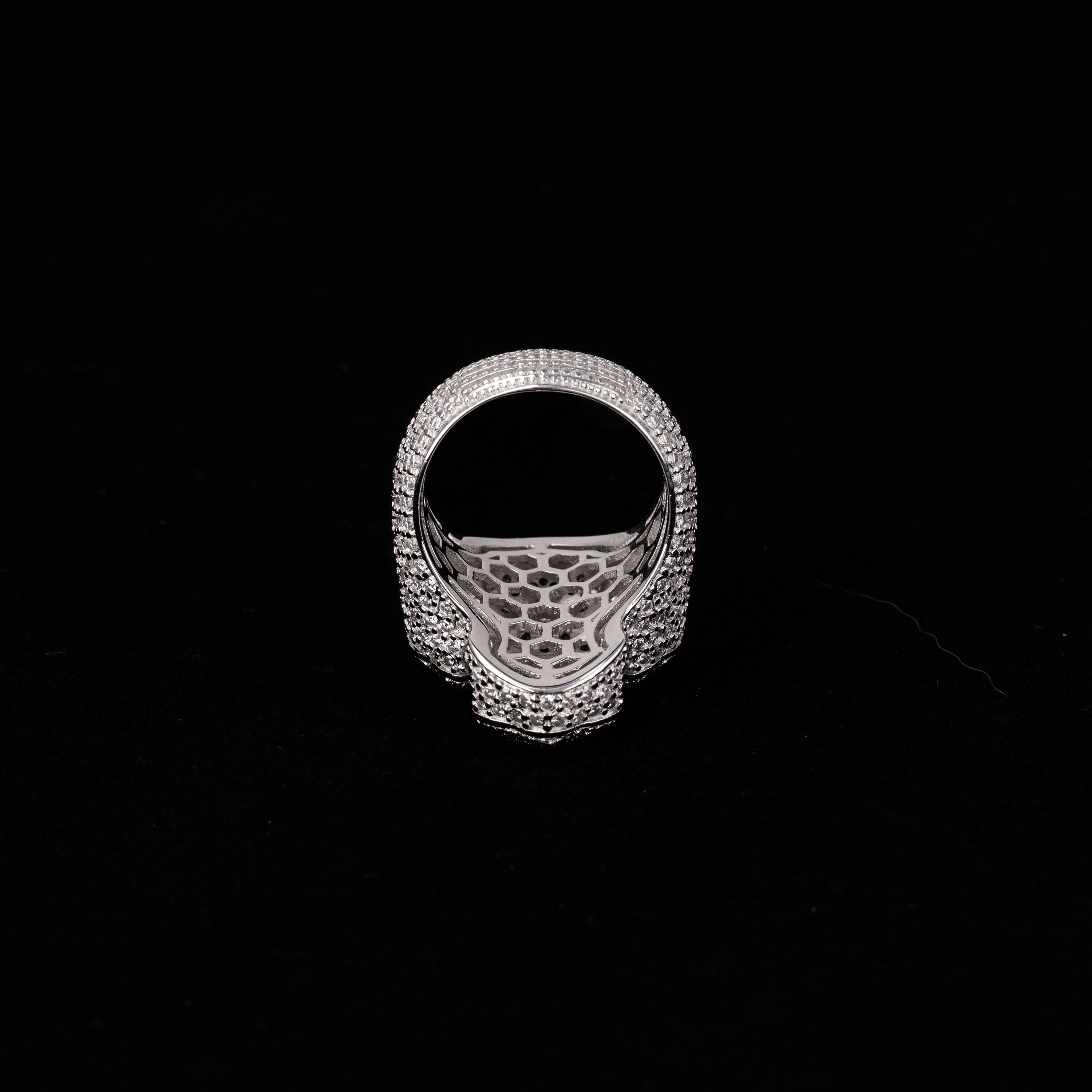 Iced Out Cross Baguette Moissanite Ring VVS Pavé Statement Ring – alternate product view 4