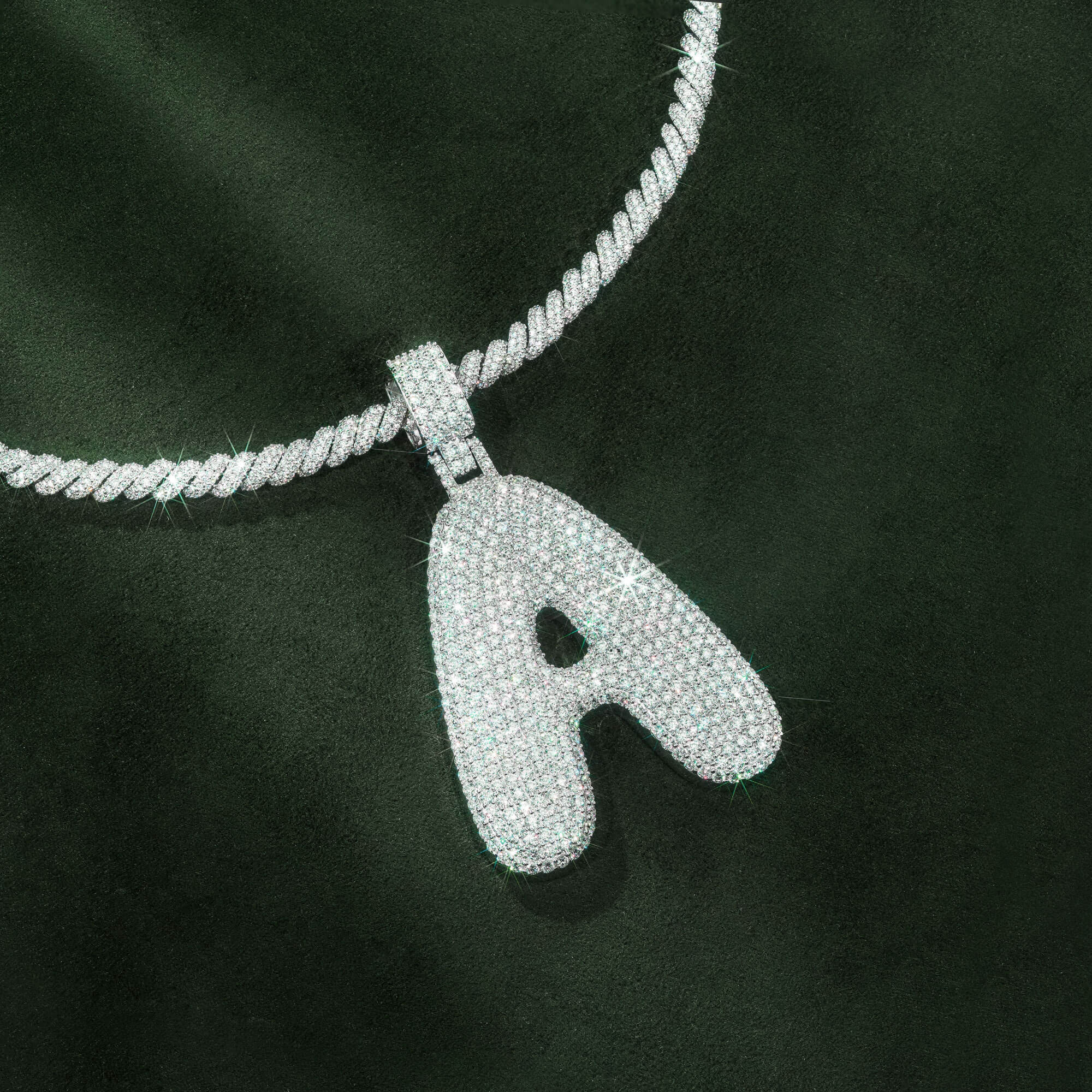 Custom Letter A VVS Moissanite Pendant