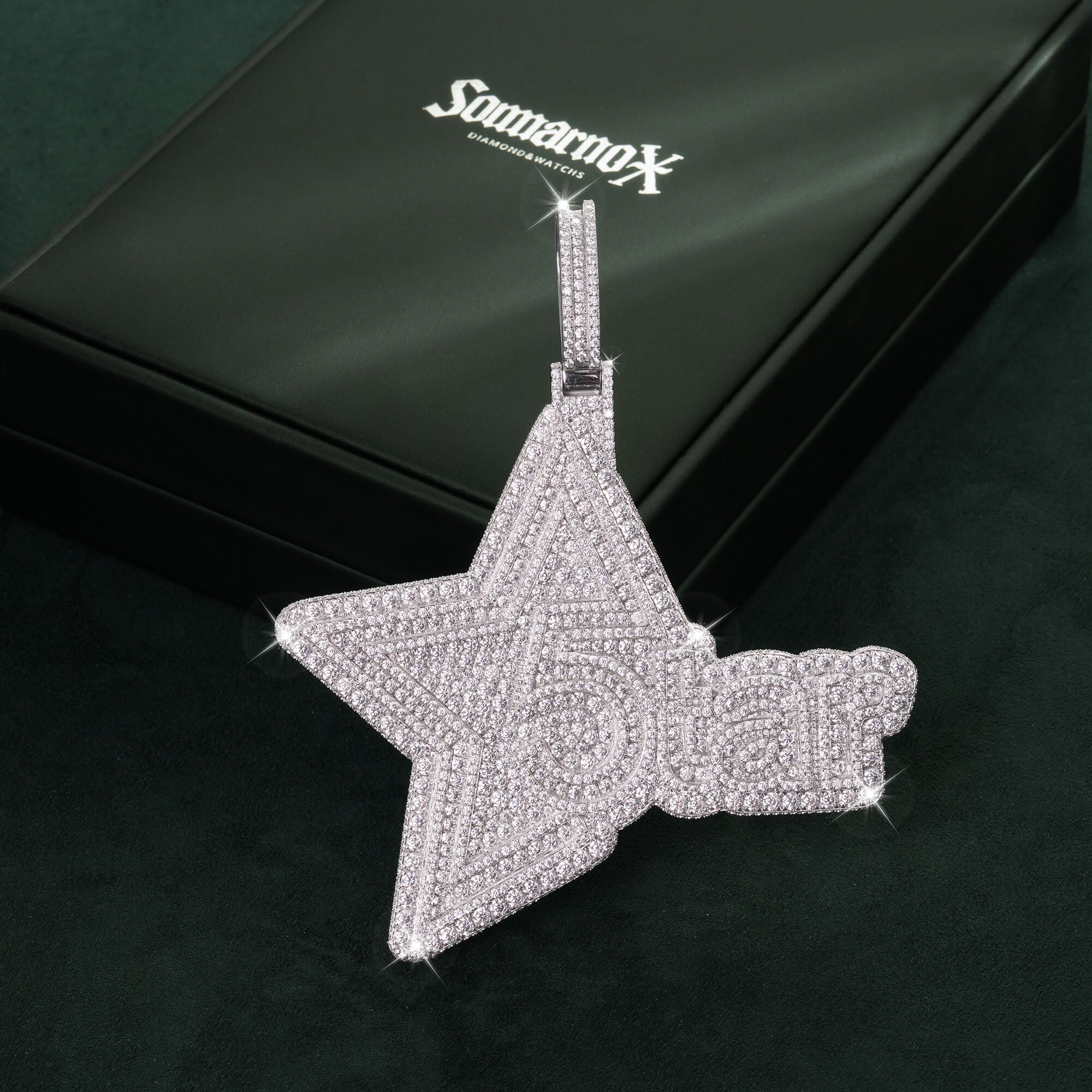 Custom Iced Out 5tar Star Pendant Full Pave Moissanite by Sommarnox