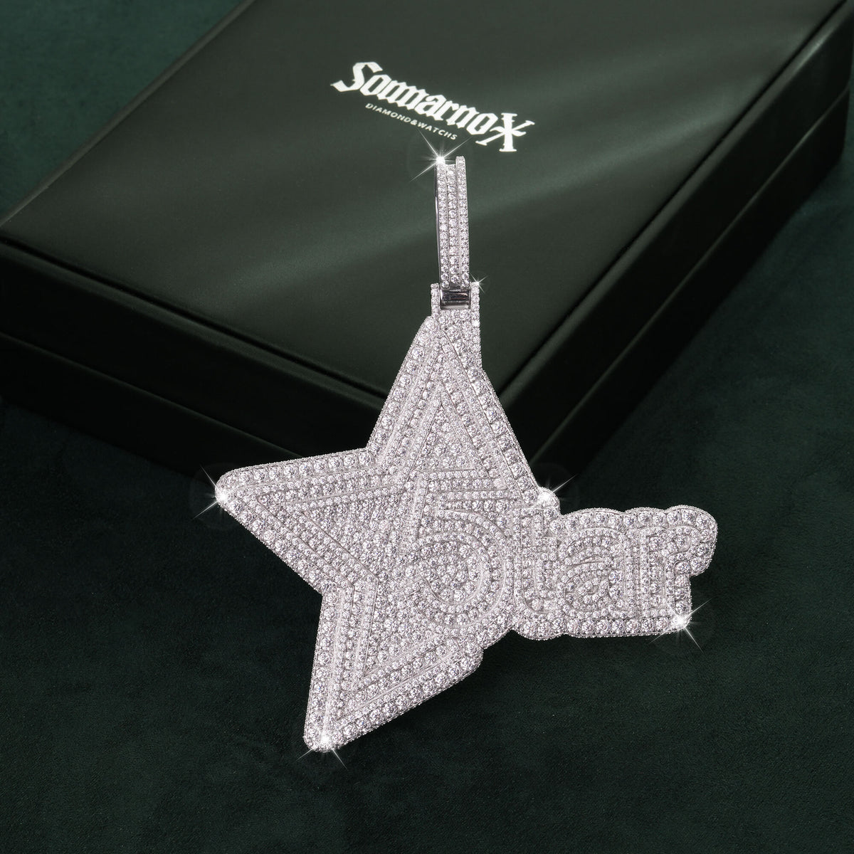 Custom Iced Out 5tar Star Pendant Full Pave Moissanite by Sommarnox