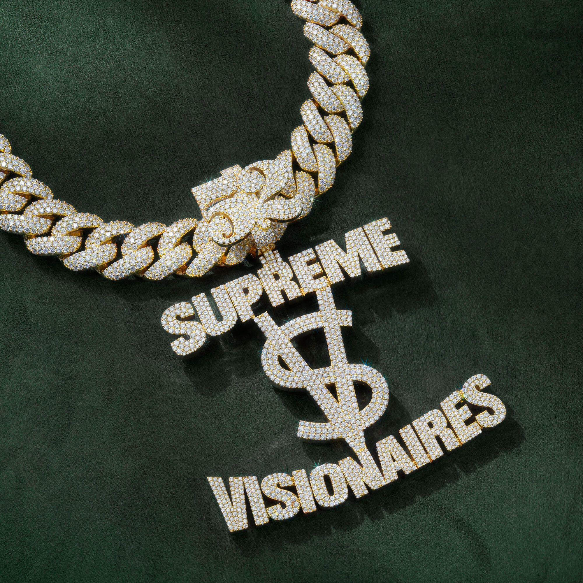 Custom SUPREME VISIONAIRES Dollar Sign Pendant