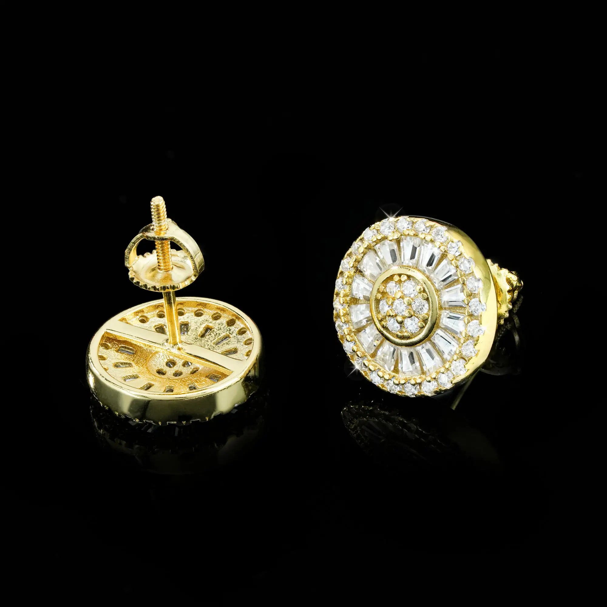 Baguette Sunburst Moissanite Stud Earrings – alternate product view 2