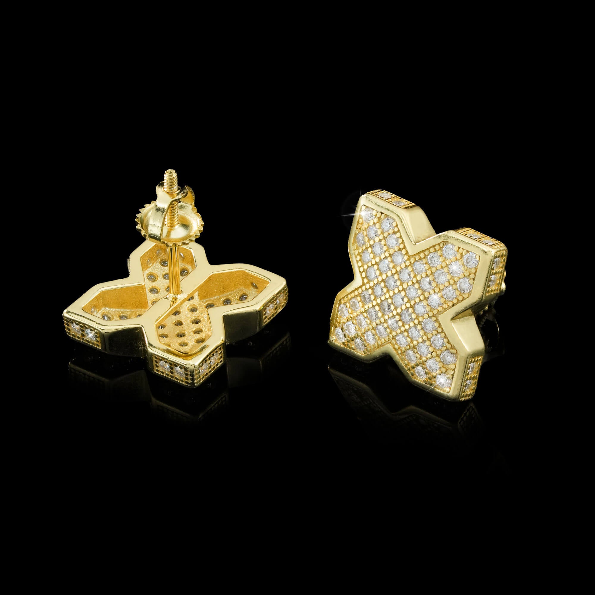 Iced X Moissanite Stud Earrings – alternate product view 2