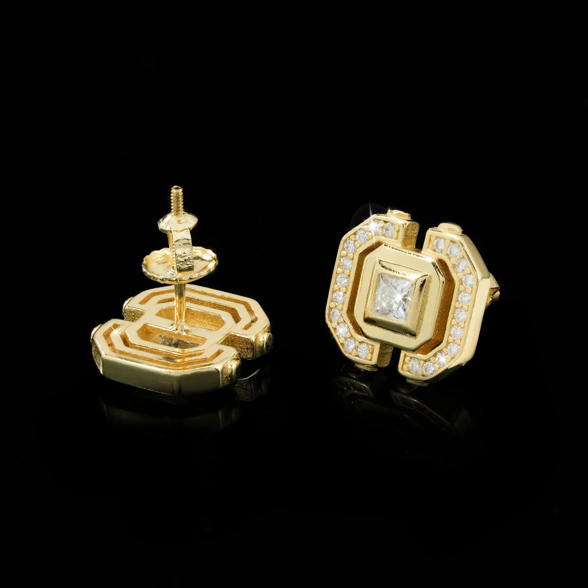 Princess Cut Moissanite Stud Earrings – alternate product view 2