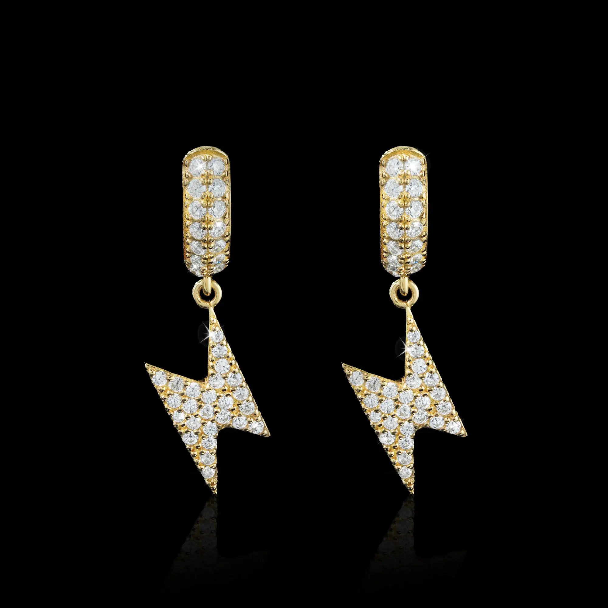 Lightning Bolt Moissanite Huggie Earrings – alternate product view 2