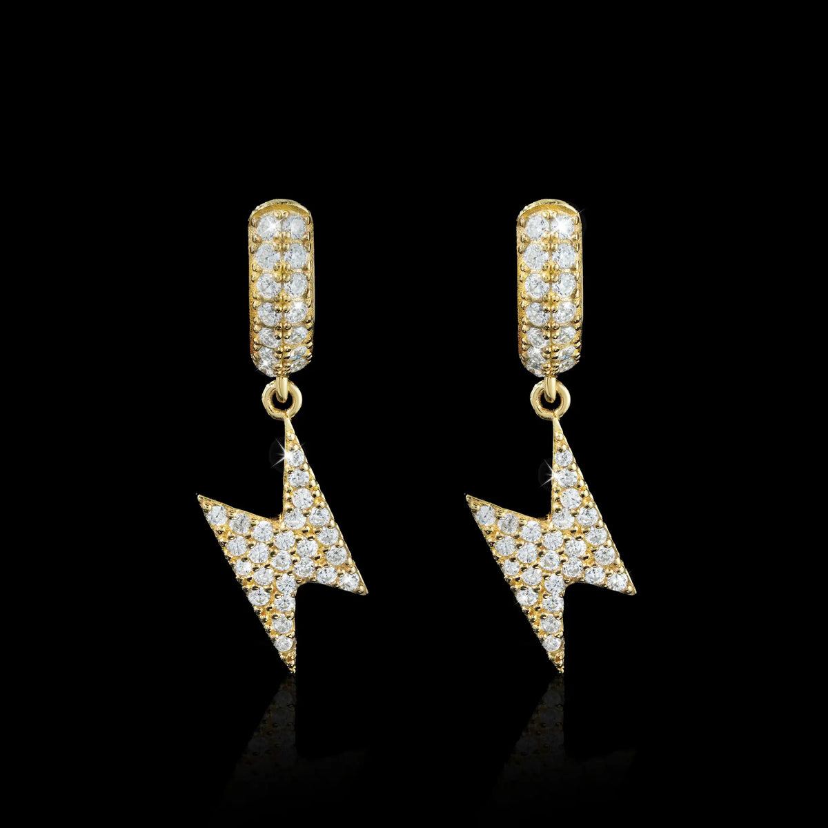 Lightning Bolt Moissanite Huggie Earrings – alternate product view 2