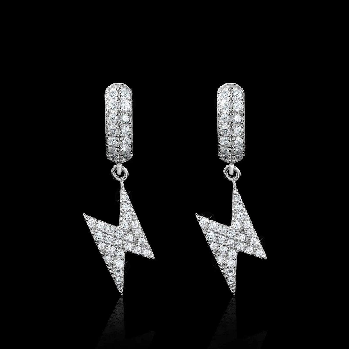 Lightning Bolt Moissanite Huggie Earrings by Sommarnox