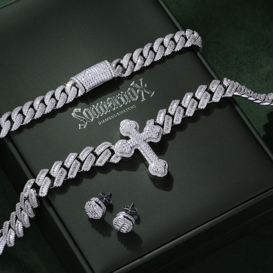 Sommarnox Cross Layer Set — copper and CZ jewelry, view 3