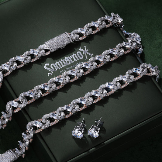 Sommarnox Prism Link Set — copper and CZ jewelry, view 2
