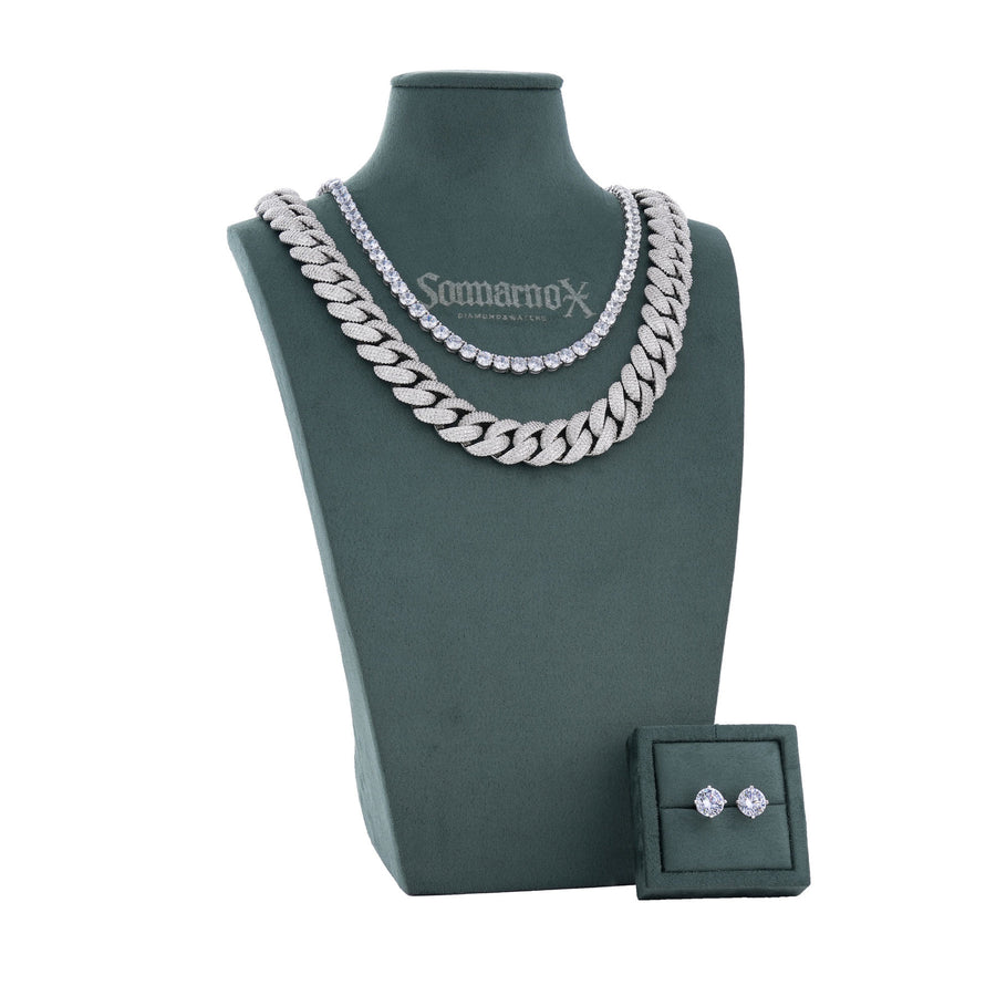 Iced Out Cuban & Tennis 2-Chain Set
