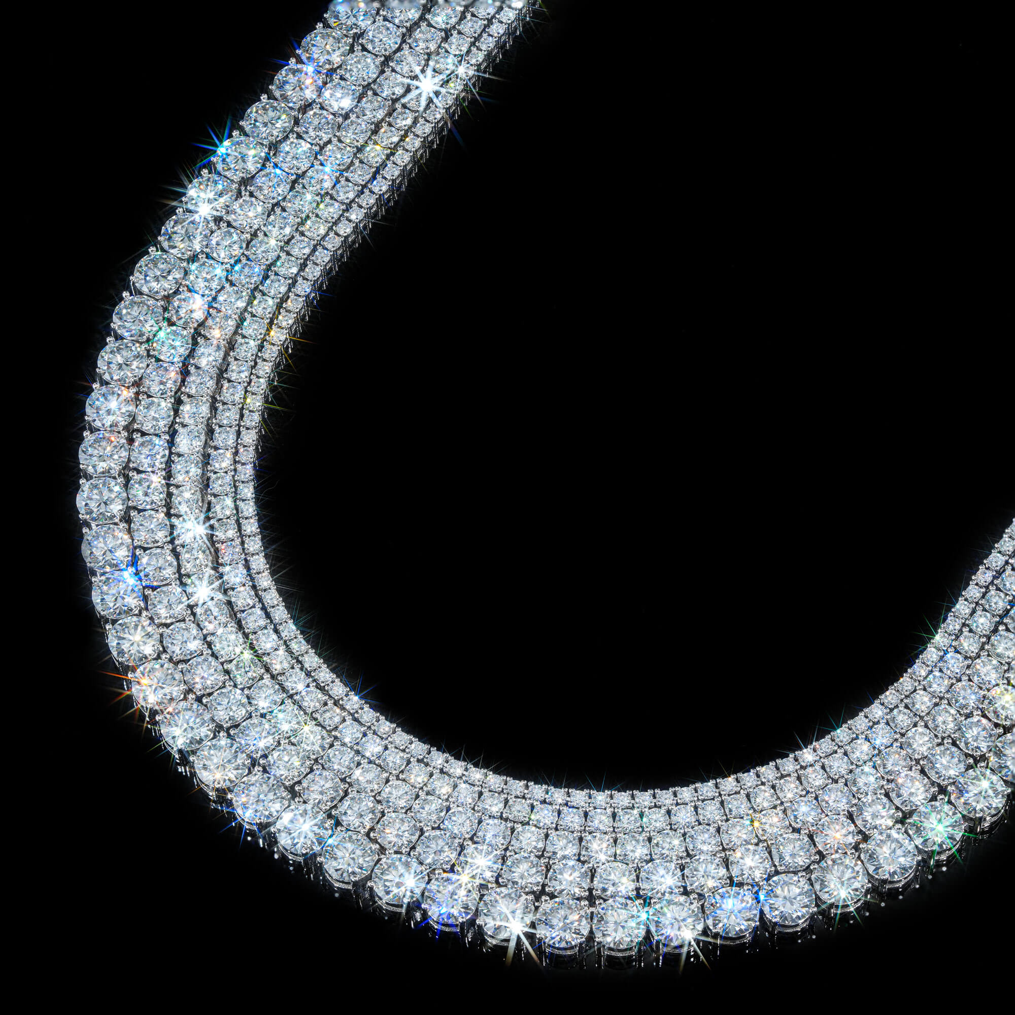 3MM 4MM 5MM 6.5MM Moissanite Tennis Chain Necklace – alternate product view 11