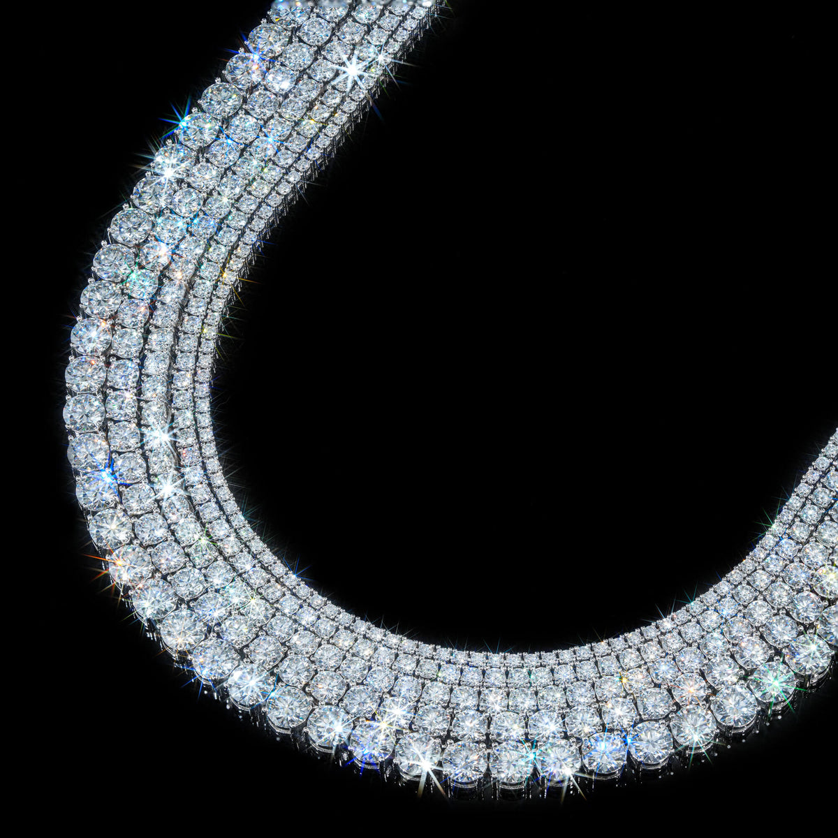 3MM 4MM 5MM 6.5MM Moissanite Tennis Chain Necklace – alternate product view 11